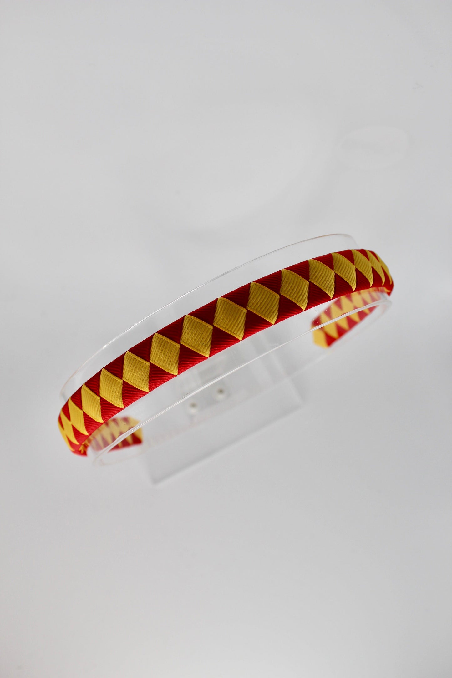 Pleated Red and Yellow Gold Hair Band
