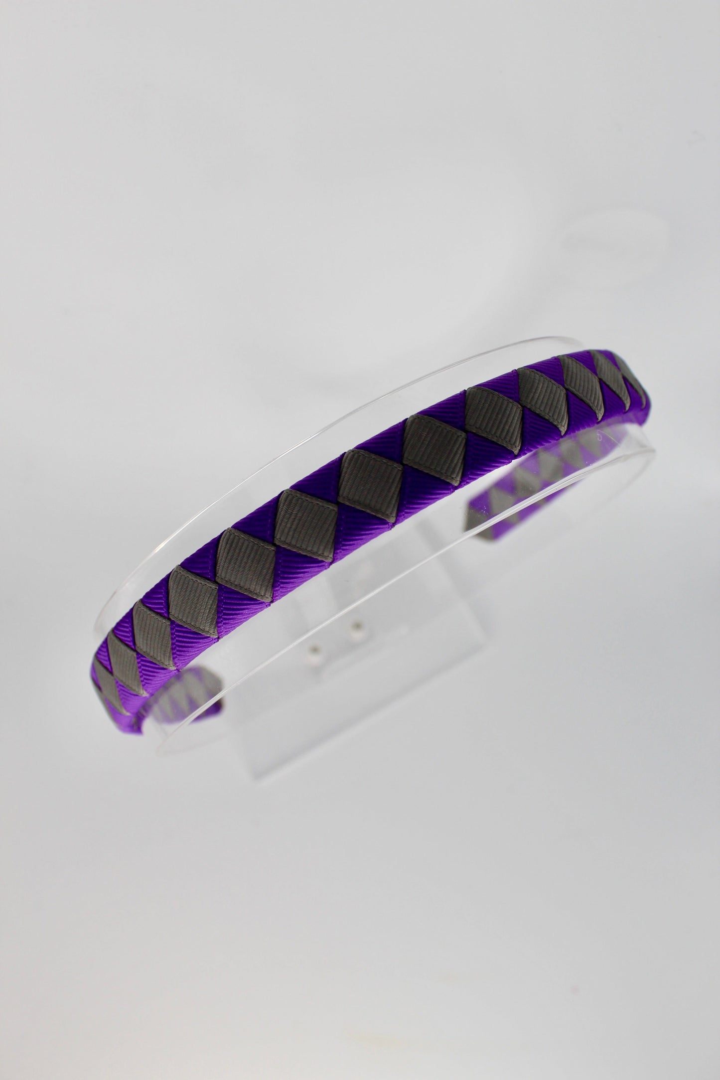 Pleated Purple and Metal Grey Hair Band