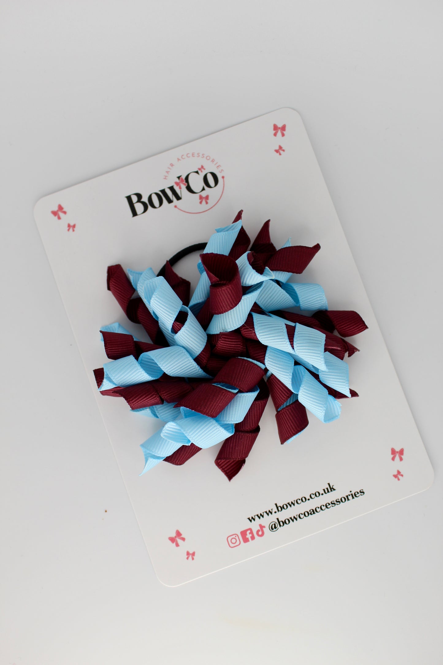 Corker Bow - Elastic - Burgundy and Blue Topaz