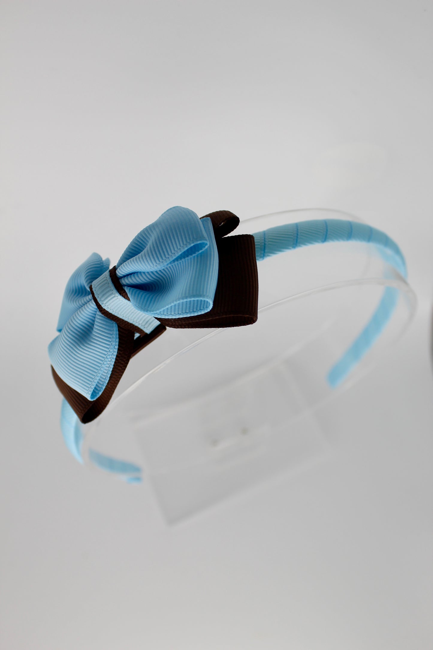 Bow Hair Band - Blue Topaz and Brown