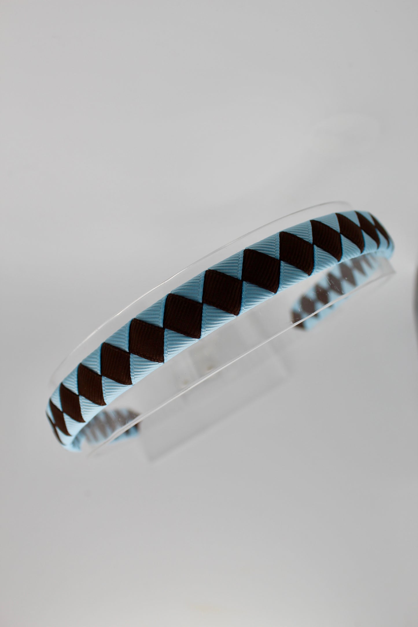 School Hair Accessories - Pleated Blue Topaz and Brown Hair Band