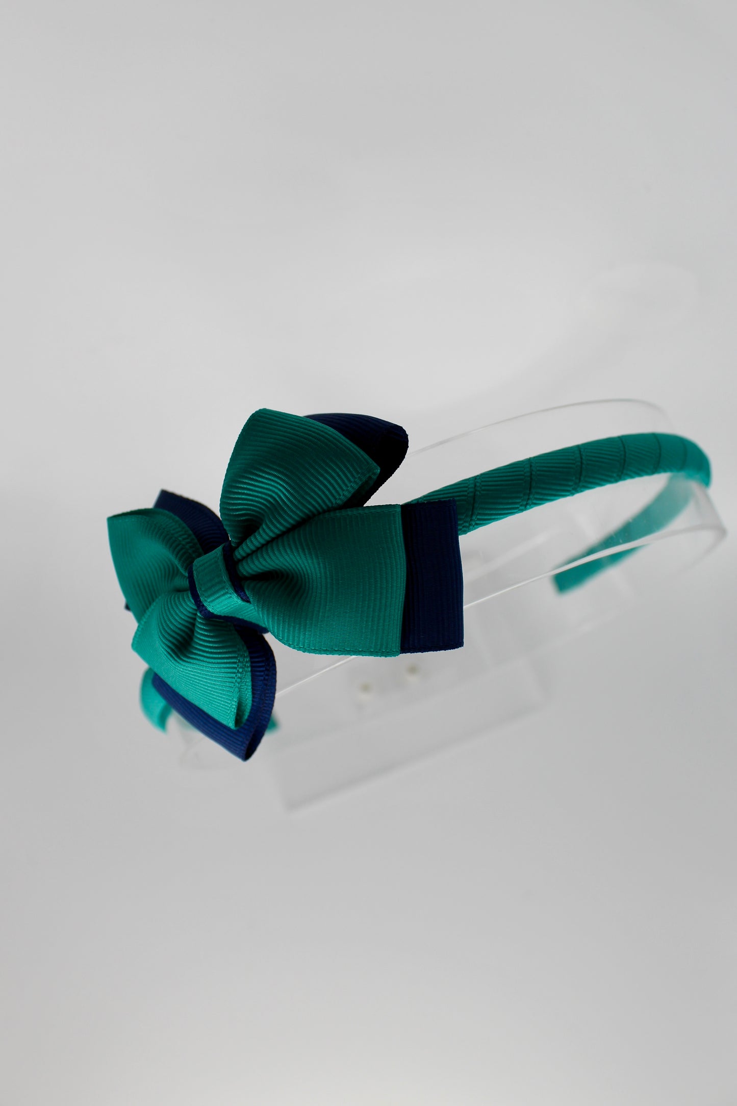 Bow Hair Band - Jade Green and Navy
