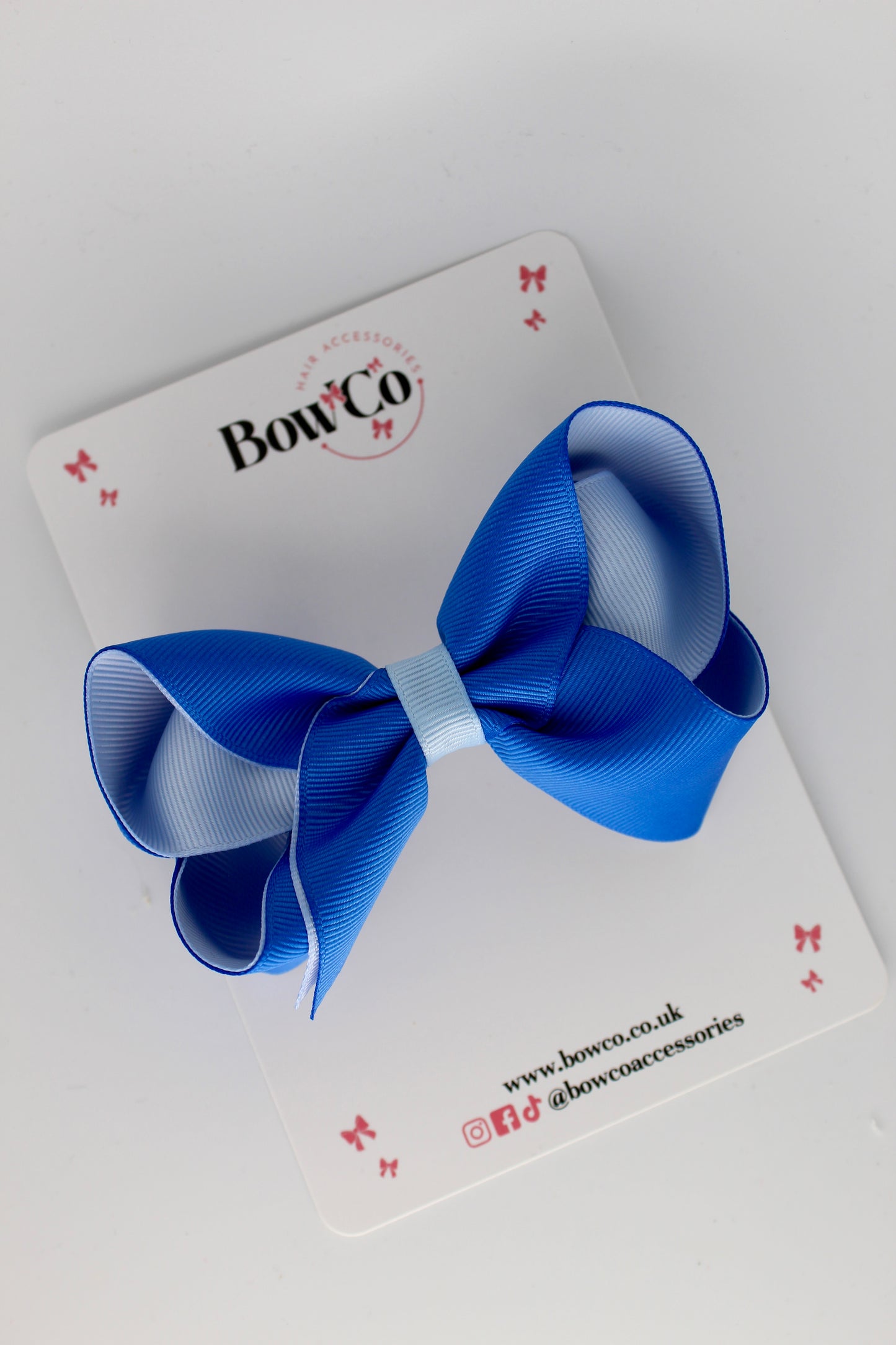 Loop Bow - Clip - Royal Blue and Bluebell