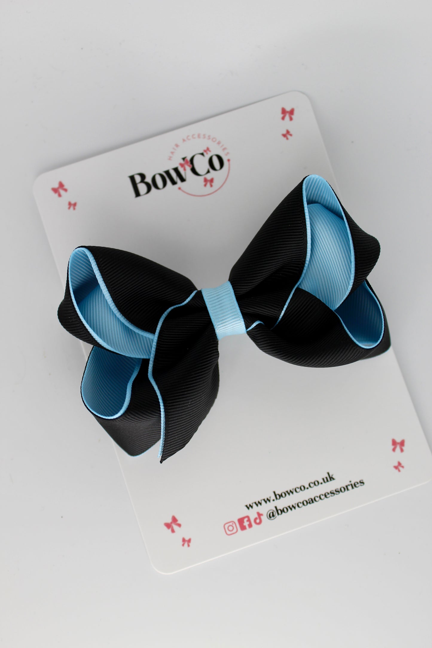 Loop Bow - Clip - Black and Blue Topaz