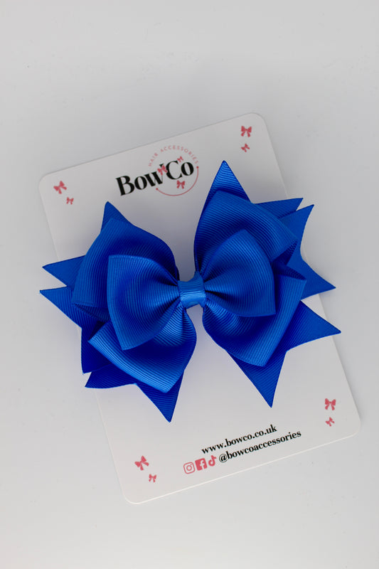 3.5 Inches Layer Bow - Clip - Royal Blue