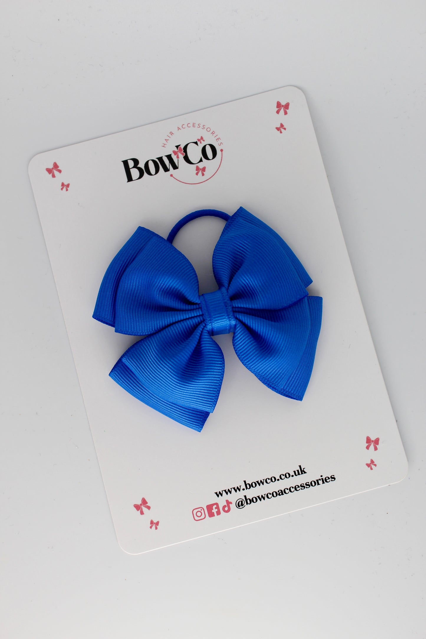 3 Inch Layer Edge Bow - Elastic Bobble - Royal Blue