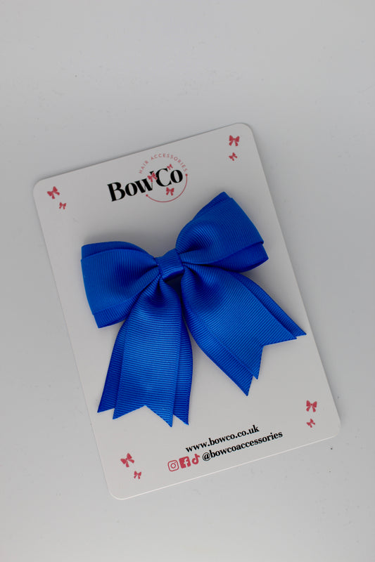 3 Inch Tail Bow Clip - Royal Blue