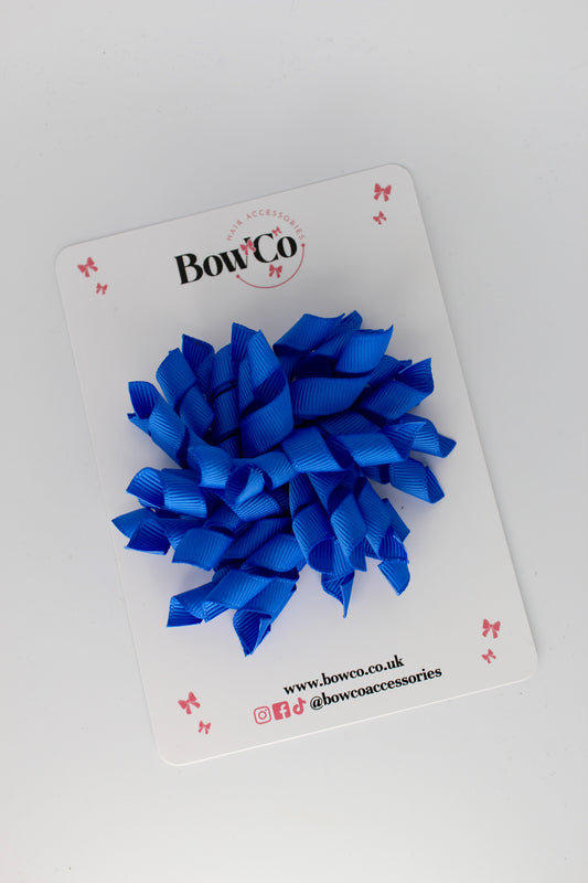 3.5 Inch Corker Bow Elastic Bobble - Royal Blue