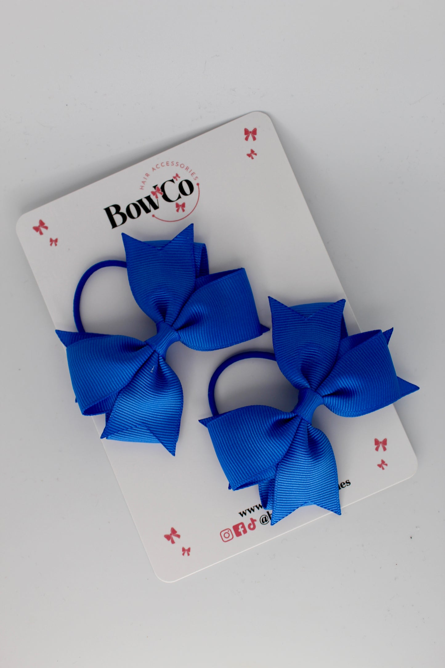 Royal Blue - Layer Tail Bow Set - Elastic