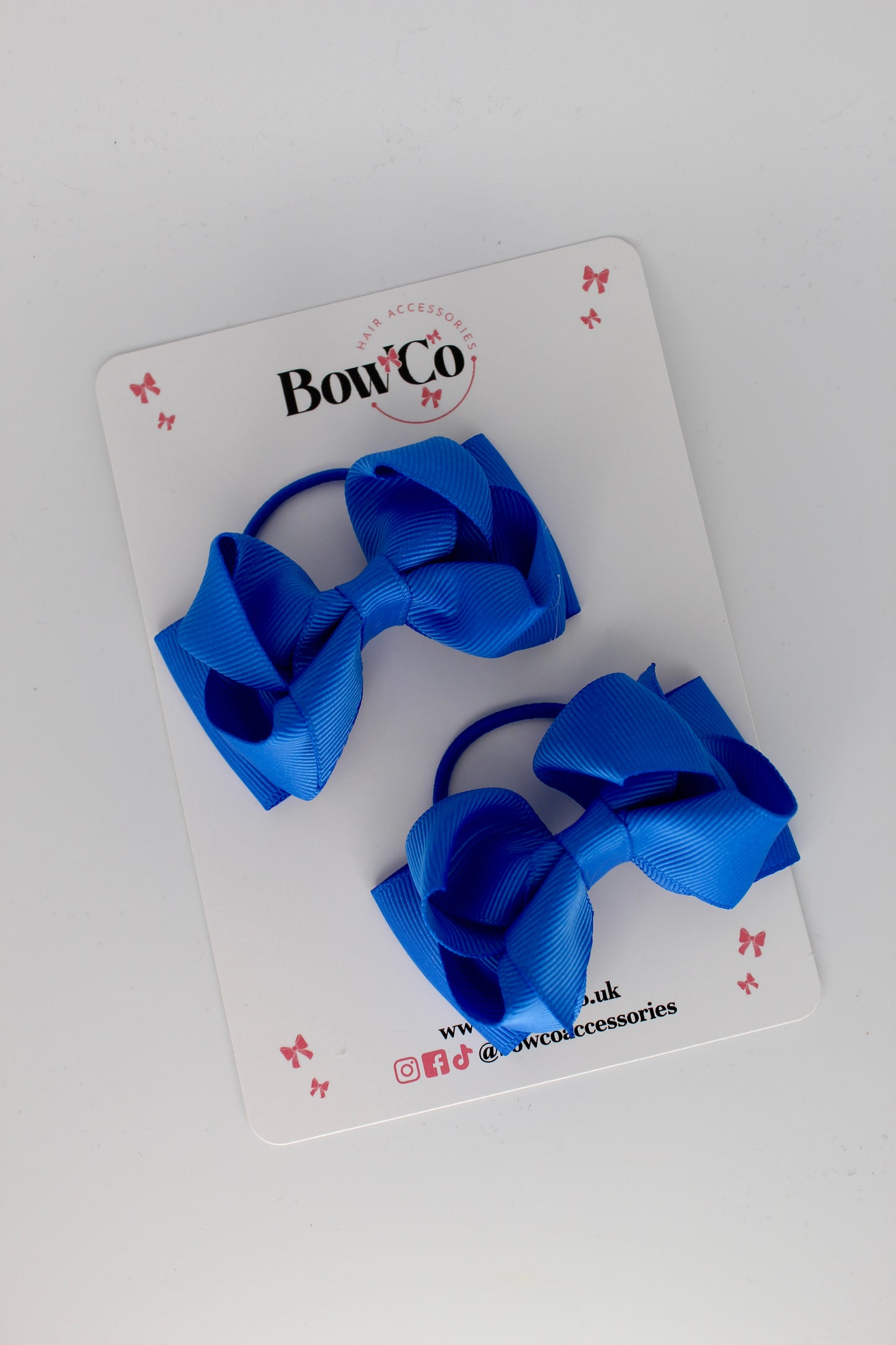 Royal Blue - Ruffle Bow Set - Elastic