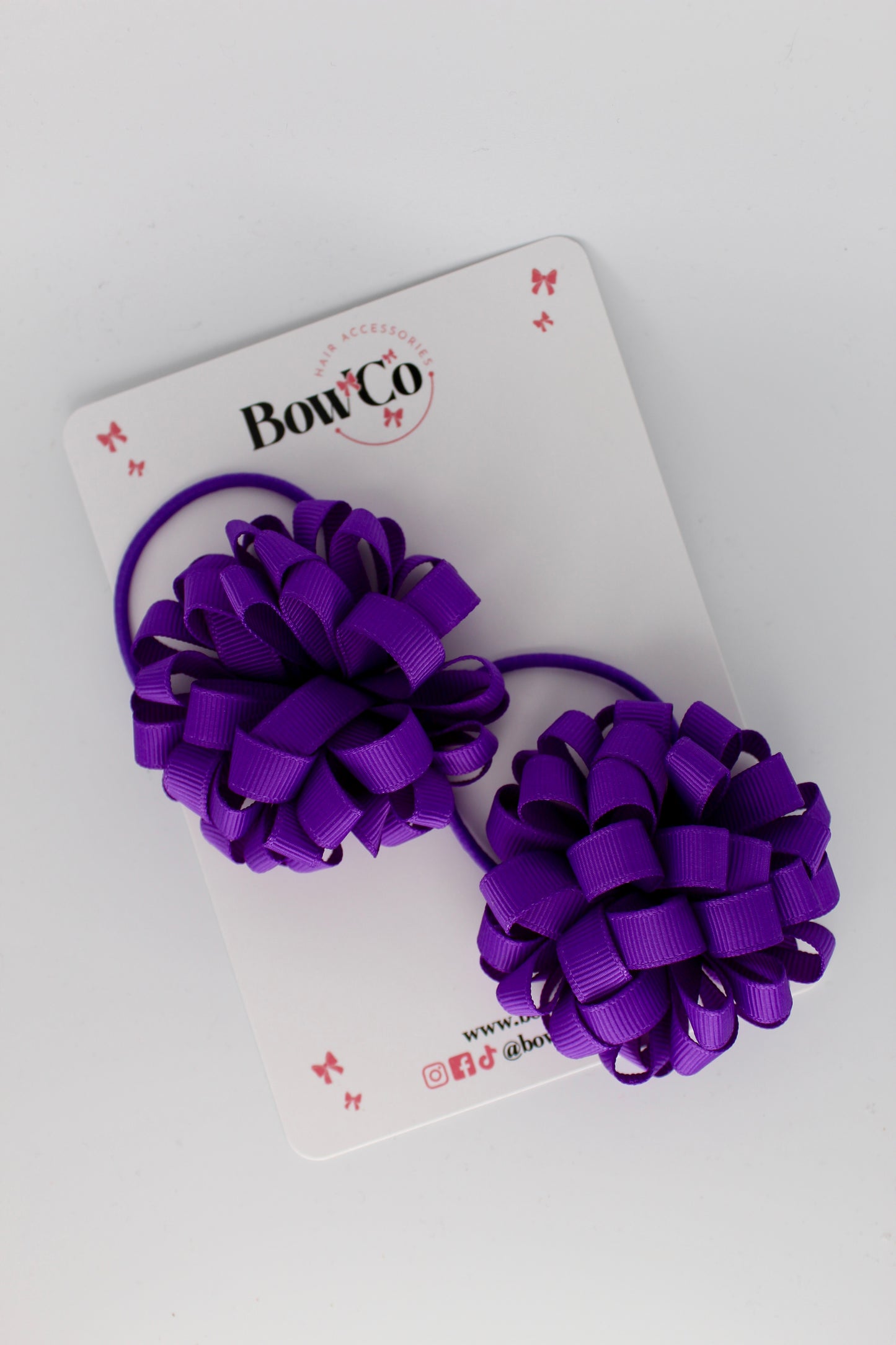 2.5 Inches Pom Pom Elastic Bobble - Purple