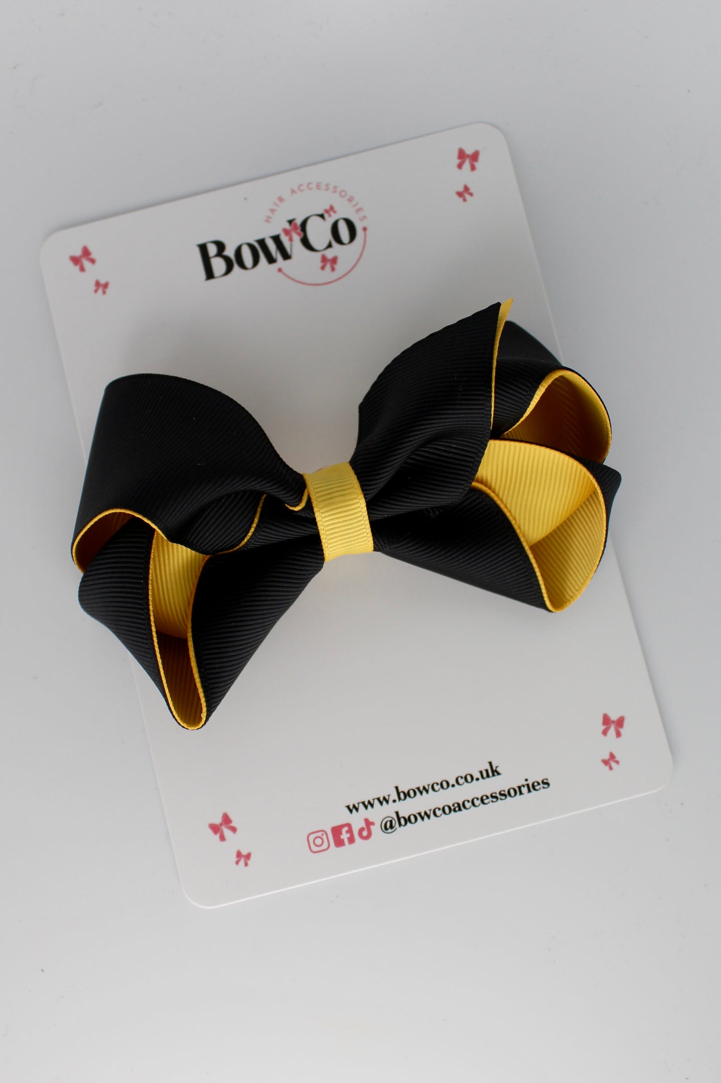 Loop Bow - Clip - Black and Yellow Gold