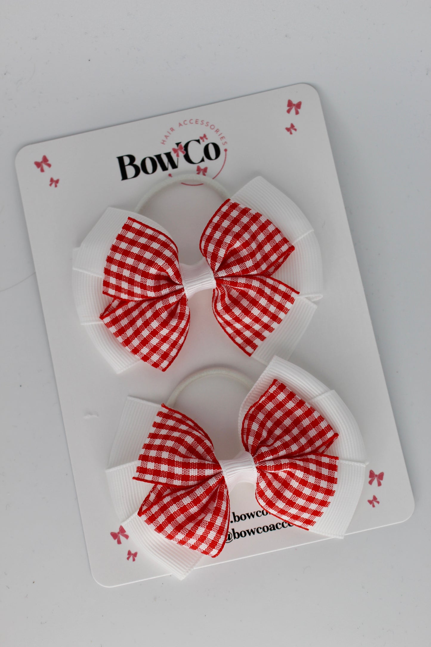 3.5 inch Gingham Red Pinwheel Bow