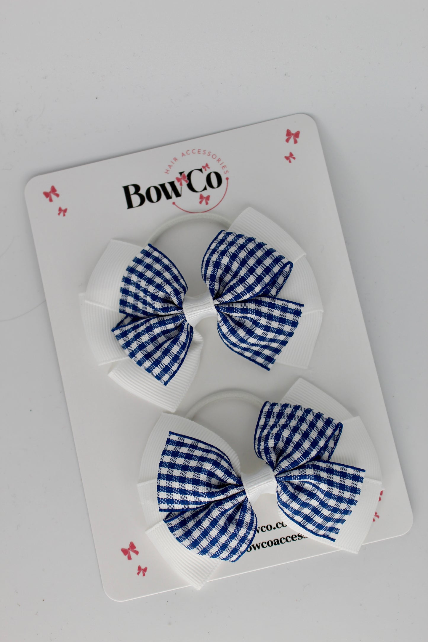 3.5 inch Gingham Navy Pinwheel Bow