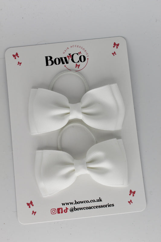 3 Inches Double Lapel Bow - White