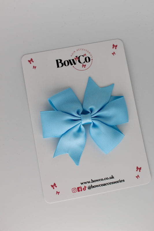 3.5 inch Pinwheel Bow - Pastel Blue - Clip
