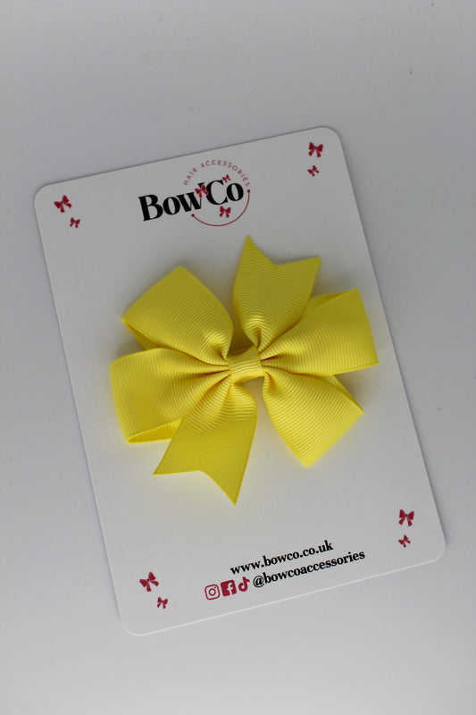 3.5 inch Pinwheel Bow - Lemon - Clip