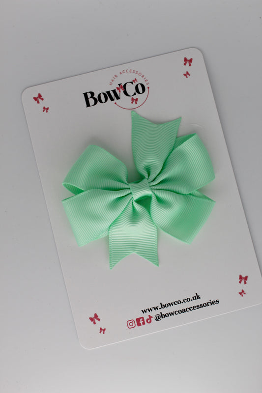 3.5 inch Pinwheel Bow - Pastel Green - Clip