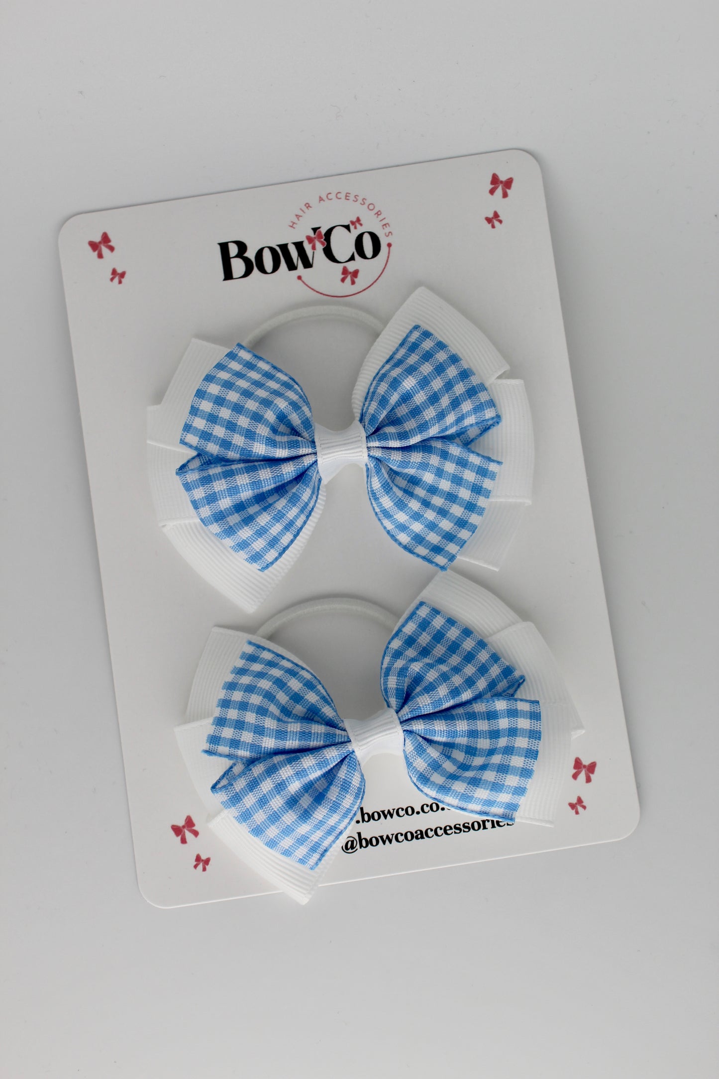 3.5 inch Gingham Light Blue Pinwheel Set