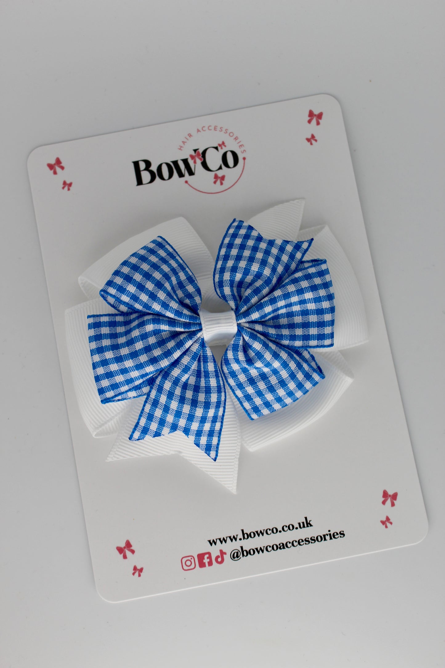 Pinwheel Royal Blue Gingham Bow