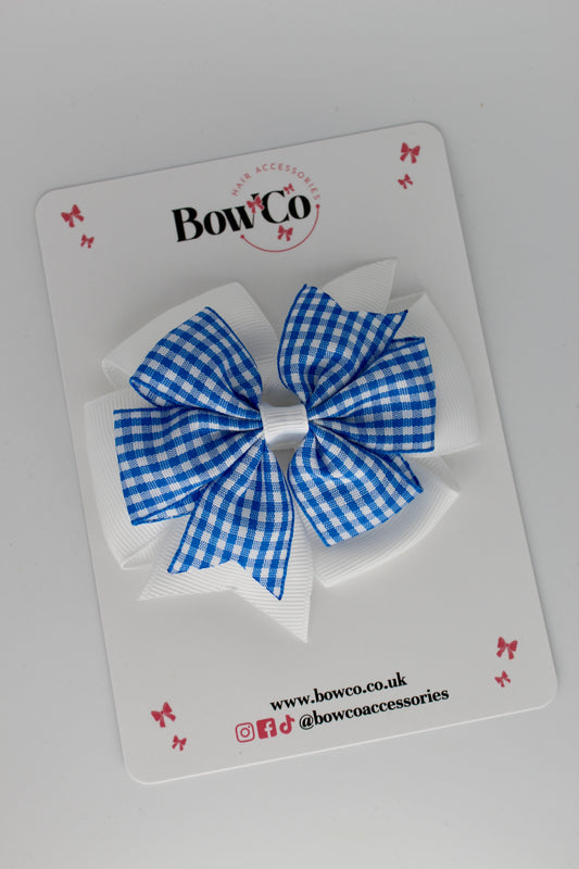 Pinwheel Royal Blue Gingham Bow