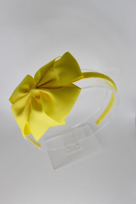 Pinwheel Bow Hairband - Lemon