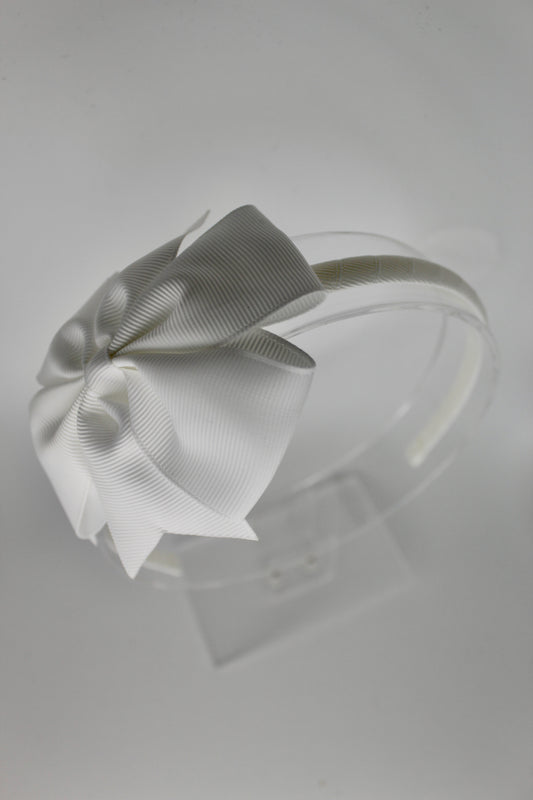 Pinwheel Bow Hairband - White