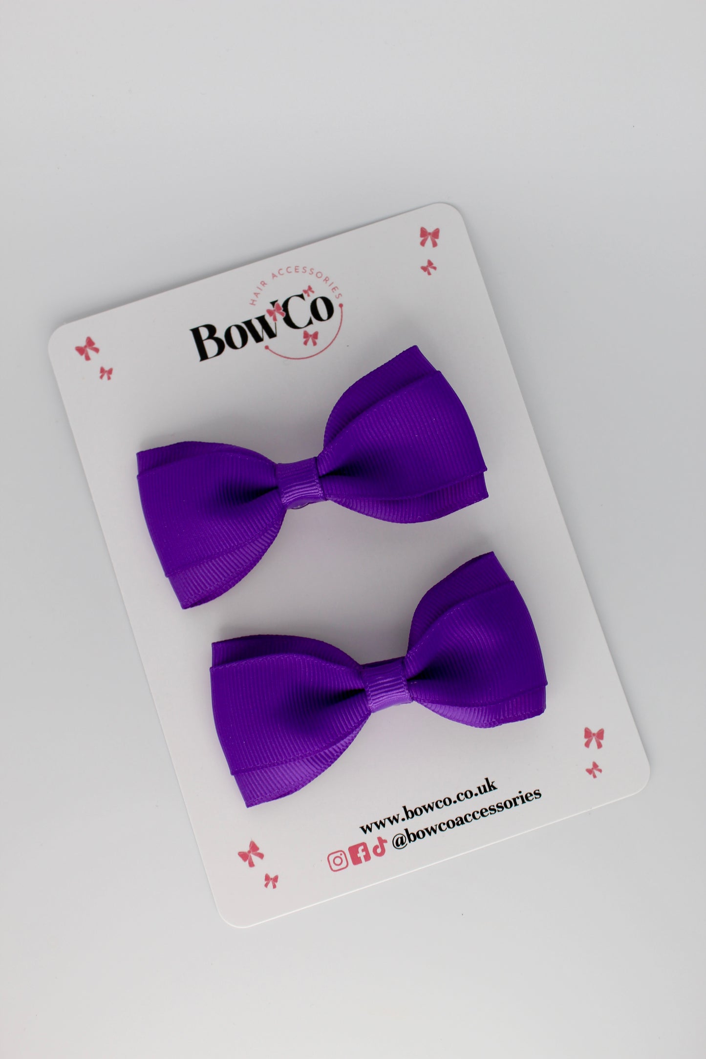 Purple - Tuxedo Bow Set - Clip