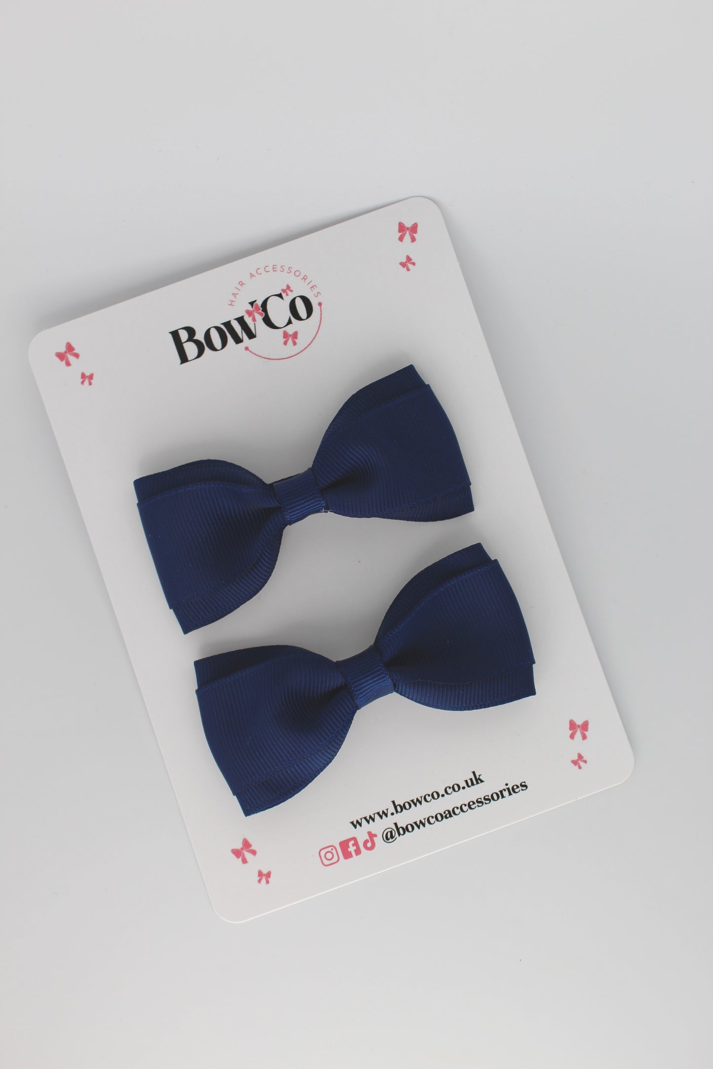 Navy Blue - Tuxedo Bow Set - Clip