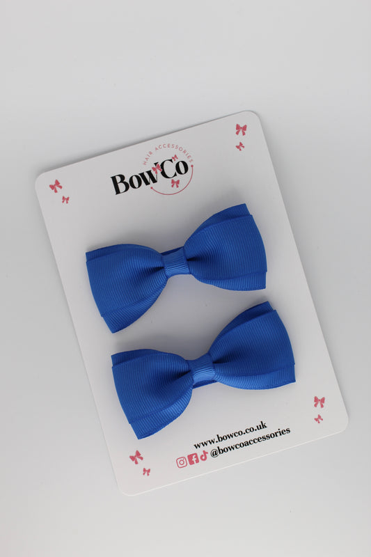 3 Inch Tuxedo Bow - Clip - 2 Pack - Royal Blue