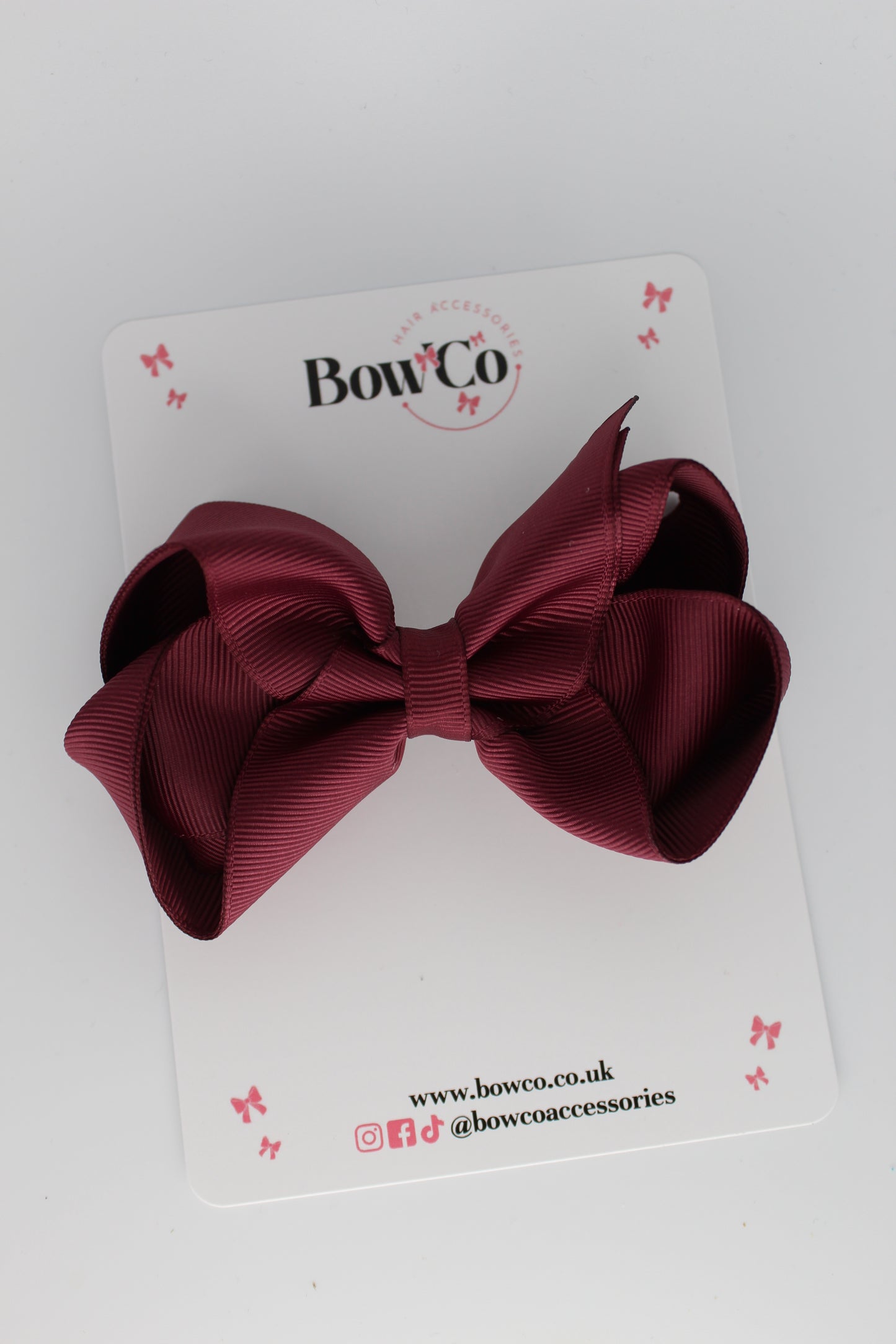 Loop Bow - Clip - Burgundy