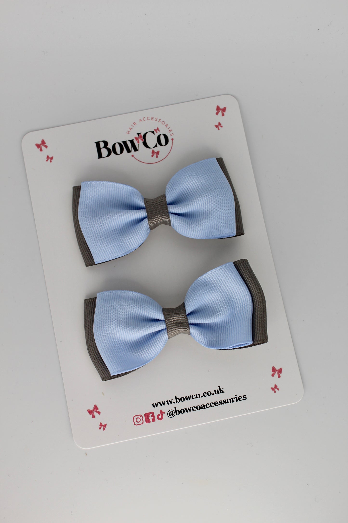 Bluebell and Metal Grey - Double Lapel Set - Clip