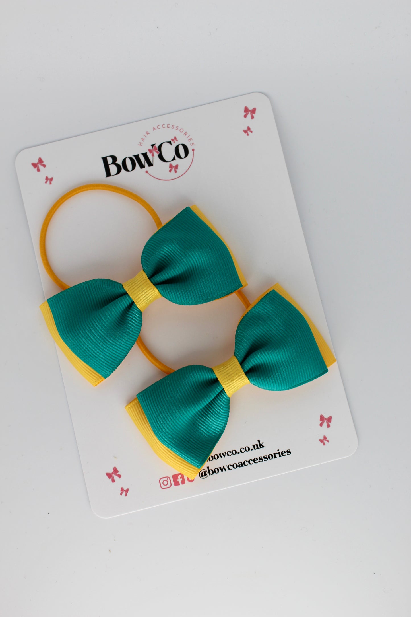 Jade Green and Yellow Gold - Double Lapel Bow Set - Elastic