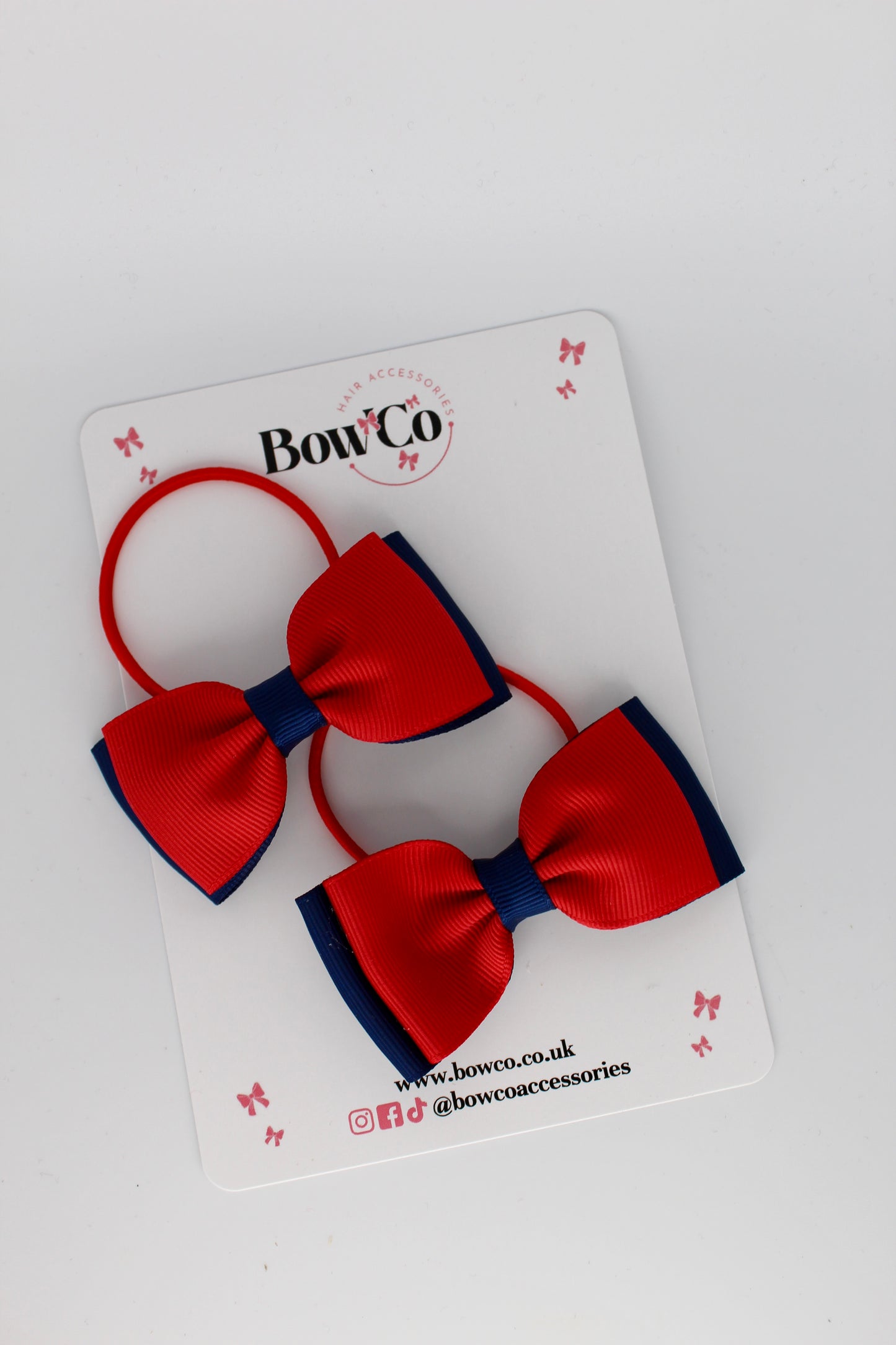 Red and Navy Blue - Double Lapel Set - Elastic