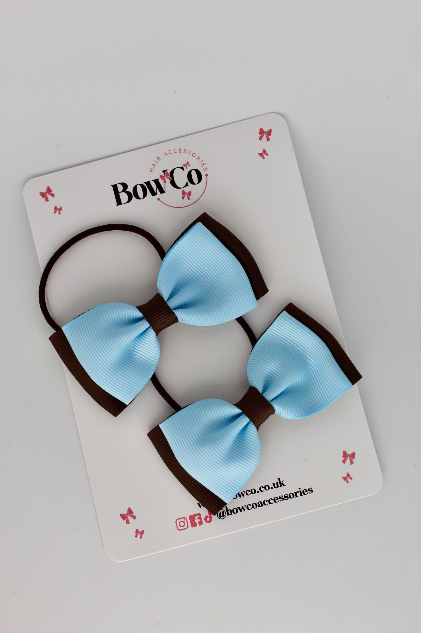 Double Lapel Set Elastic - Blue Topaz and Brown