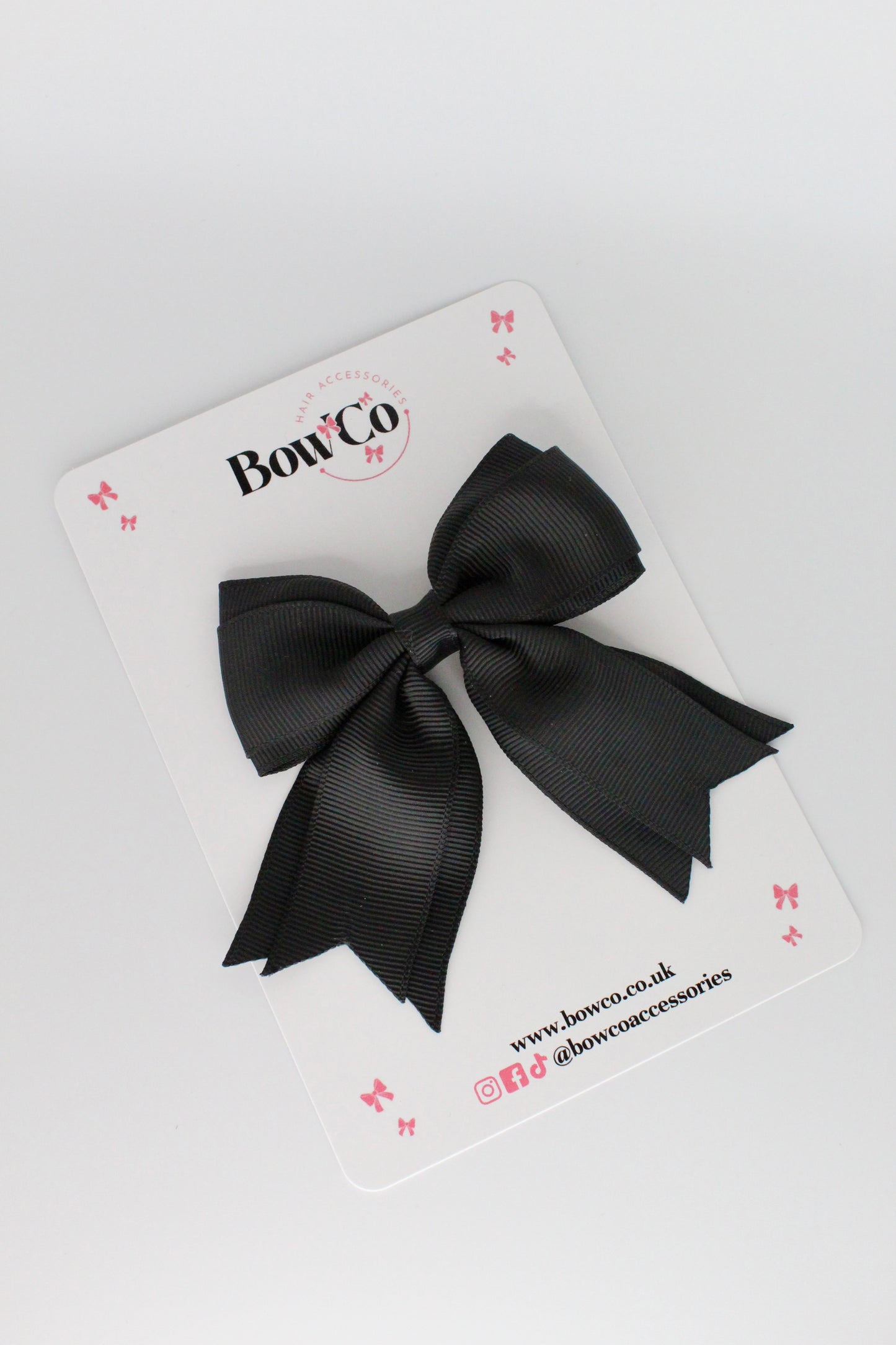School Bow Black - Tail Bow Clip