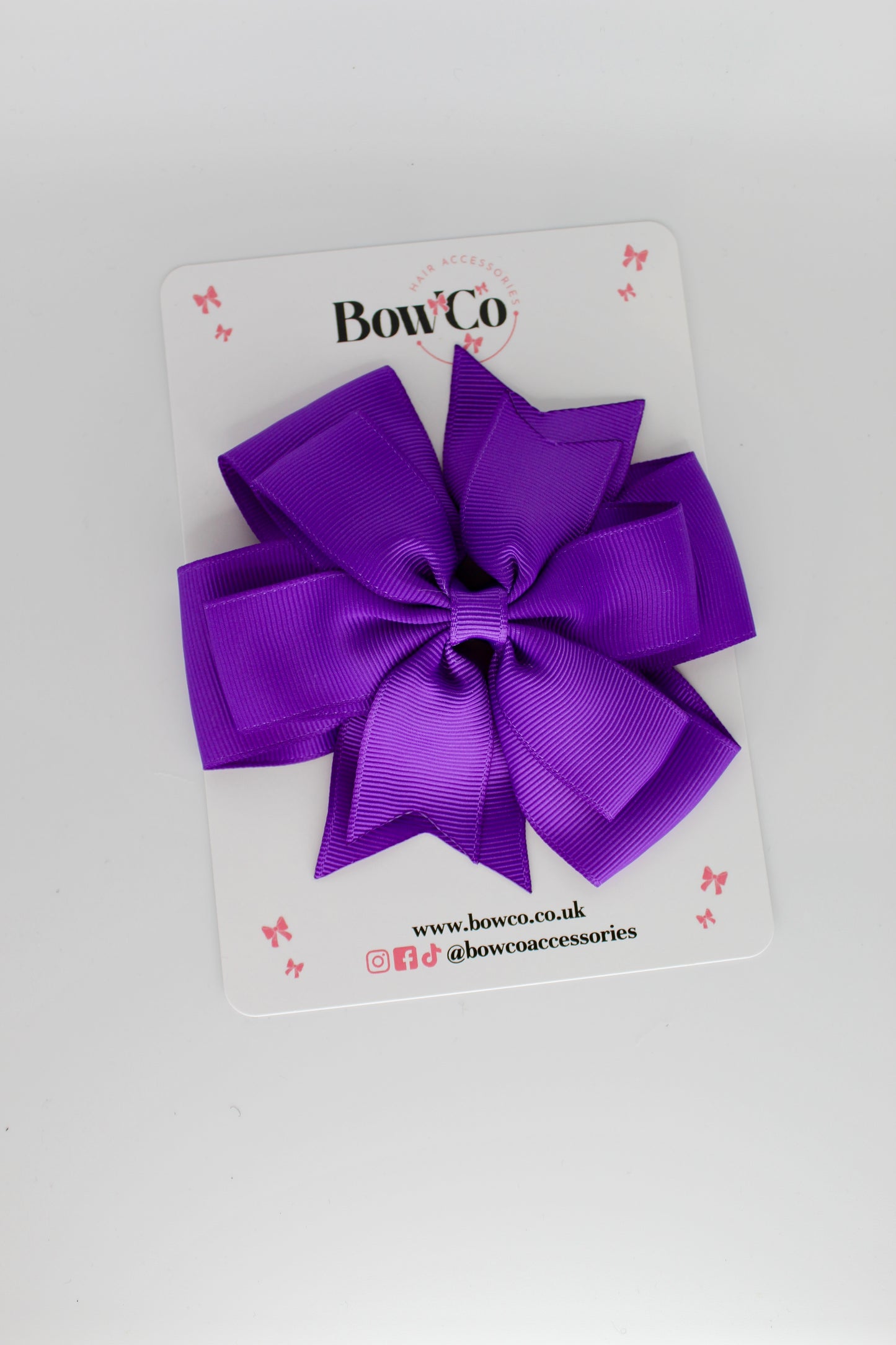 Pinwheel Bow Clip - Purple