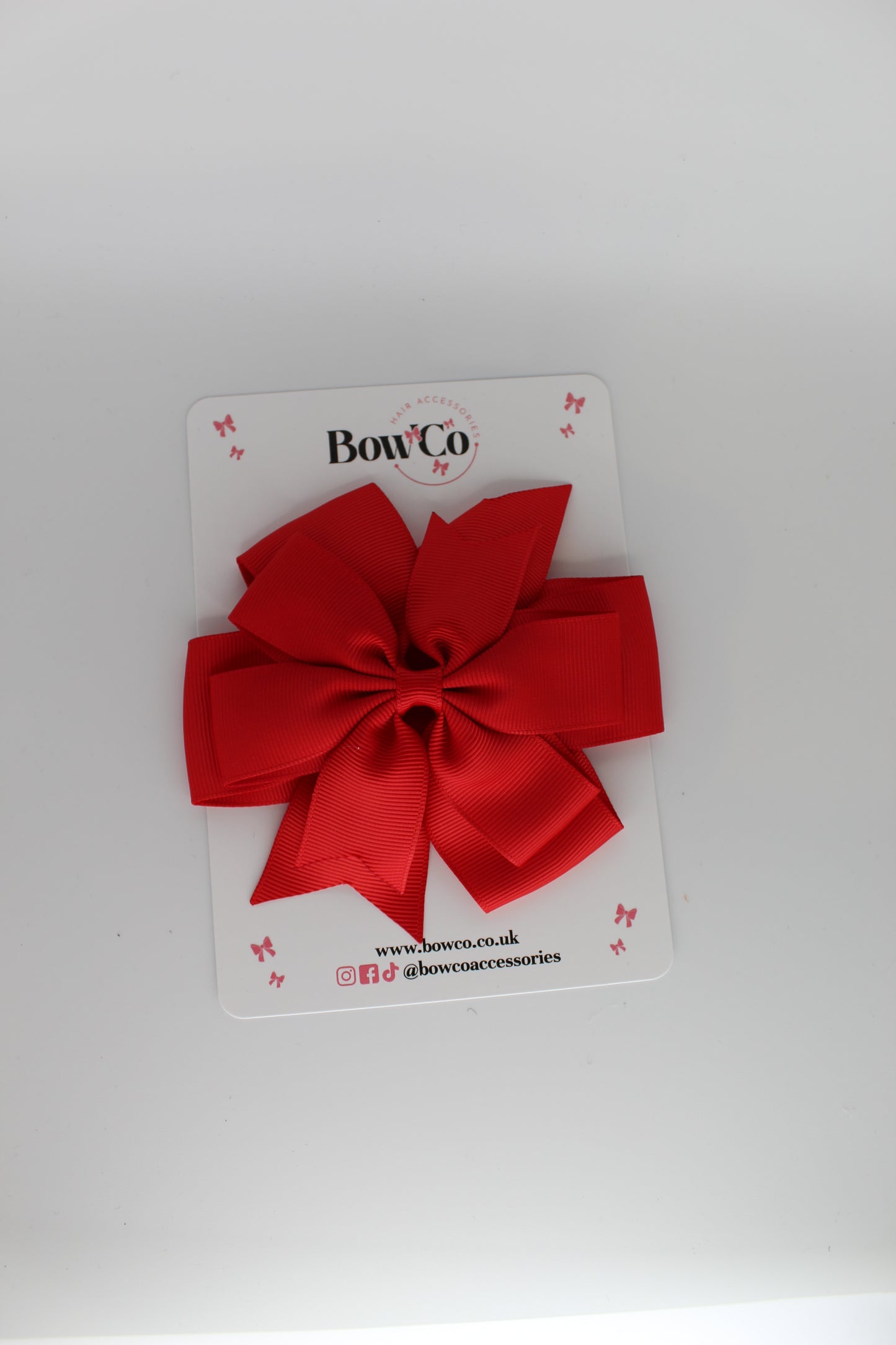 Pinwheel Bow Clip - Red