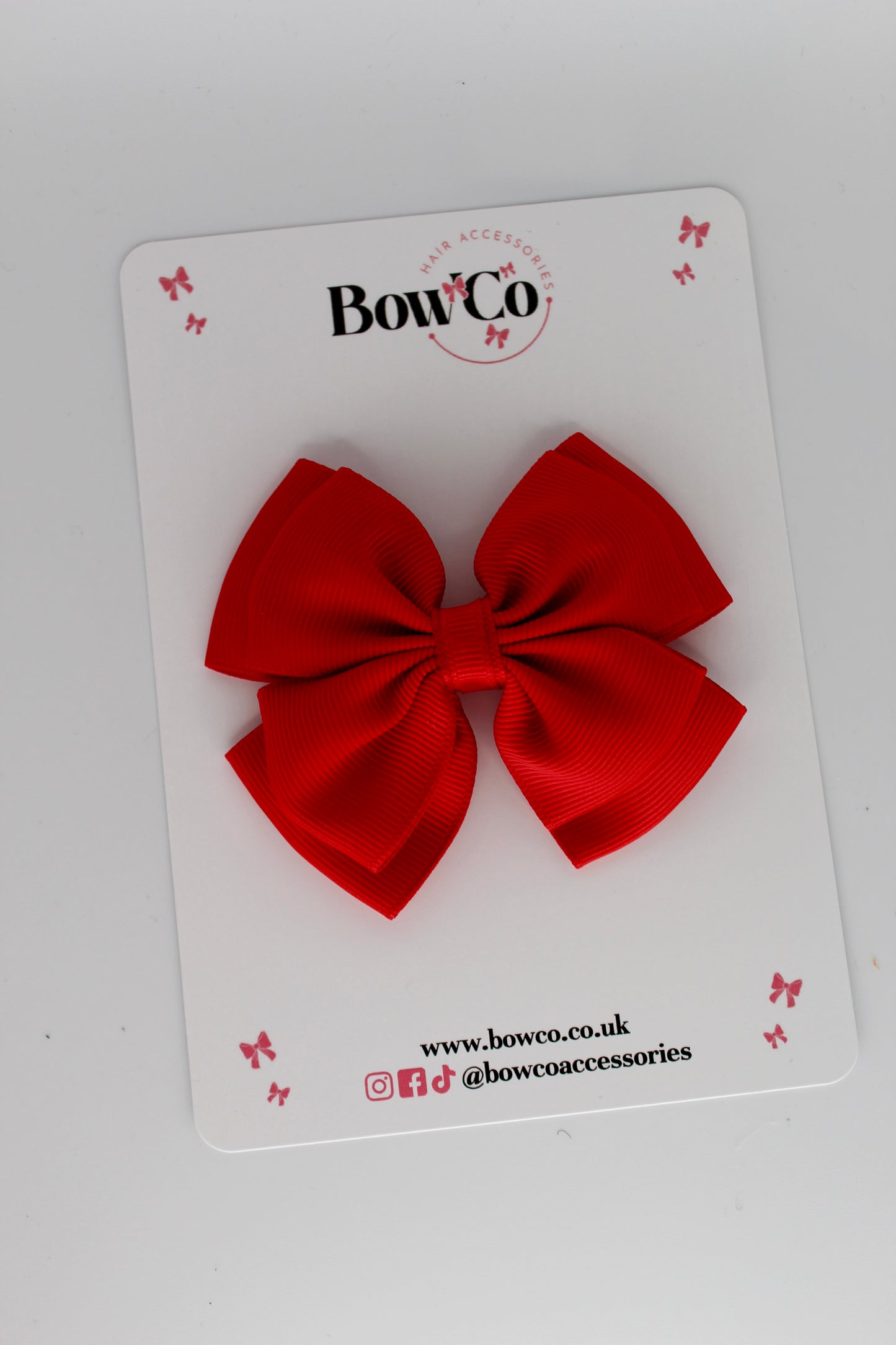 3 Inch Layer Edge Bow - Clip - Red