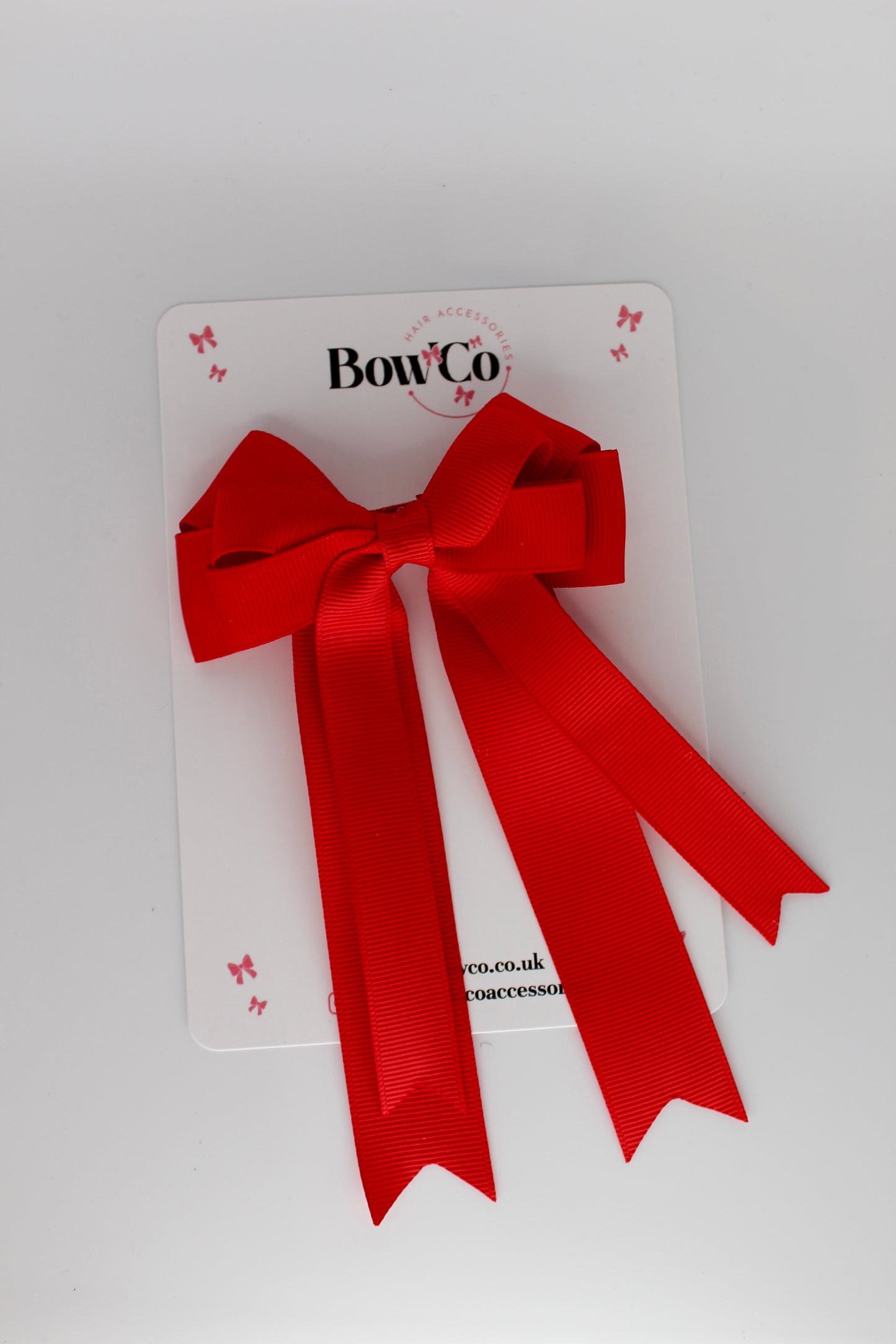 4.5 Inch Ponytail Double Bow - Red