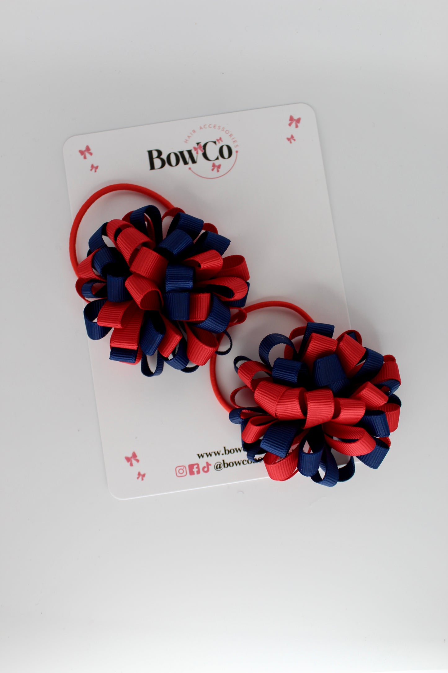Pom Pom Set - Red and Navy