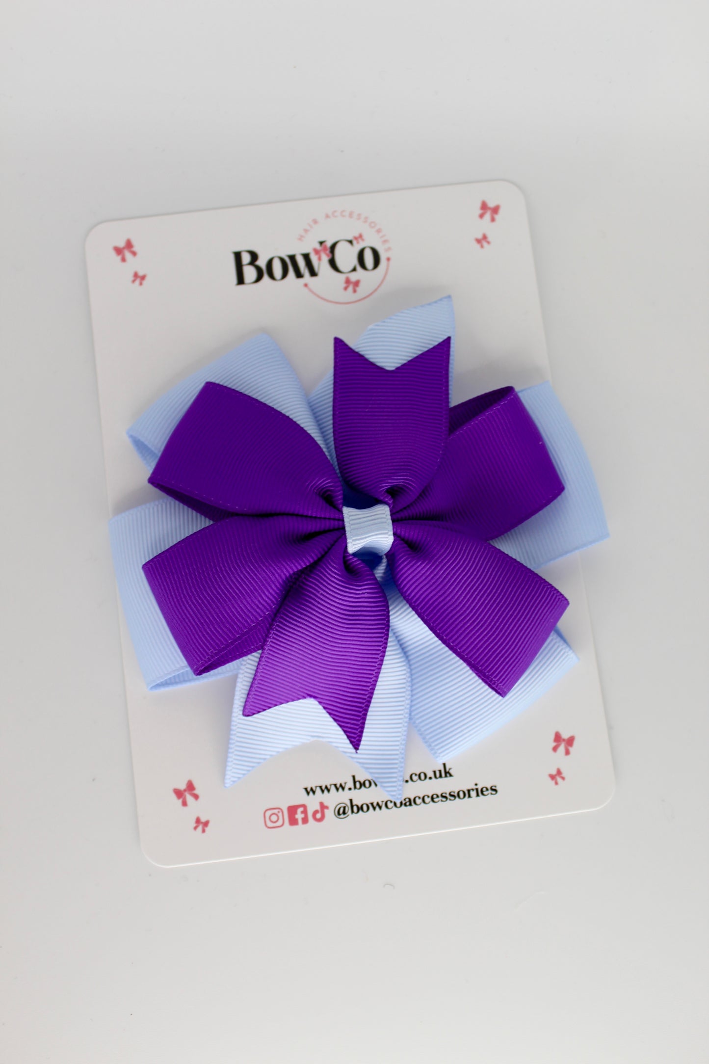 Pinwheel Bow Clip - Purple and Bluebell