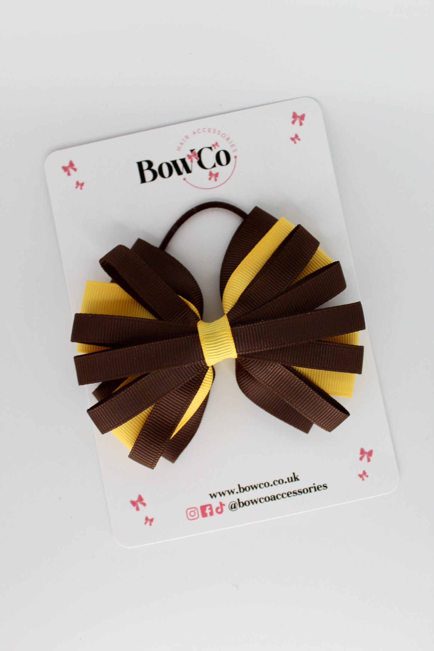 Brown and Yellow Gold - Spiral Bow - Elastic Band