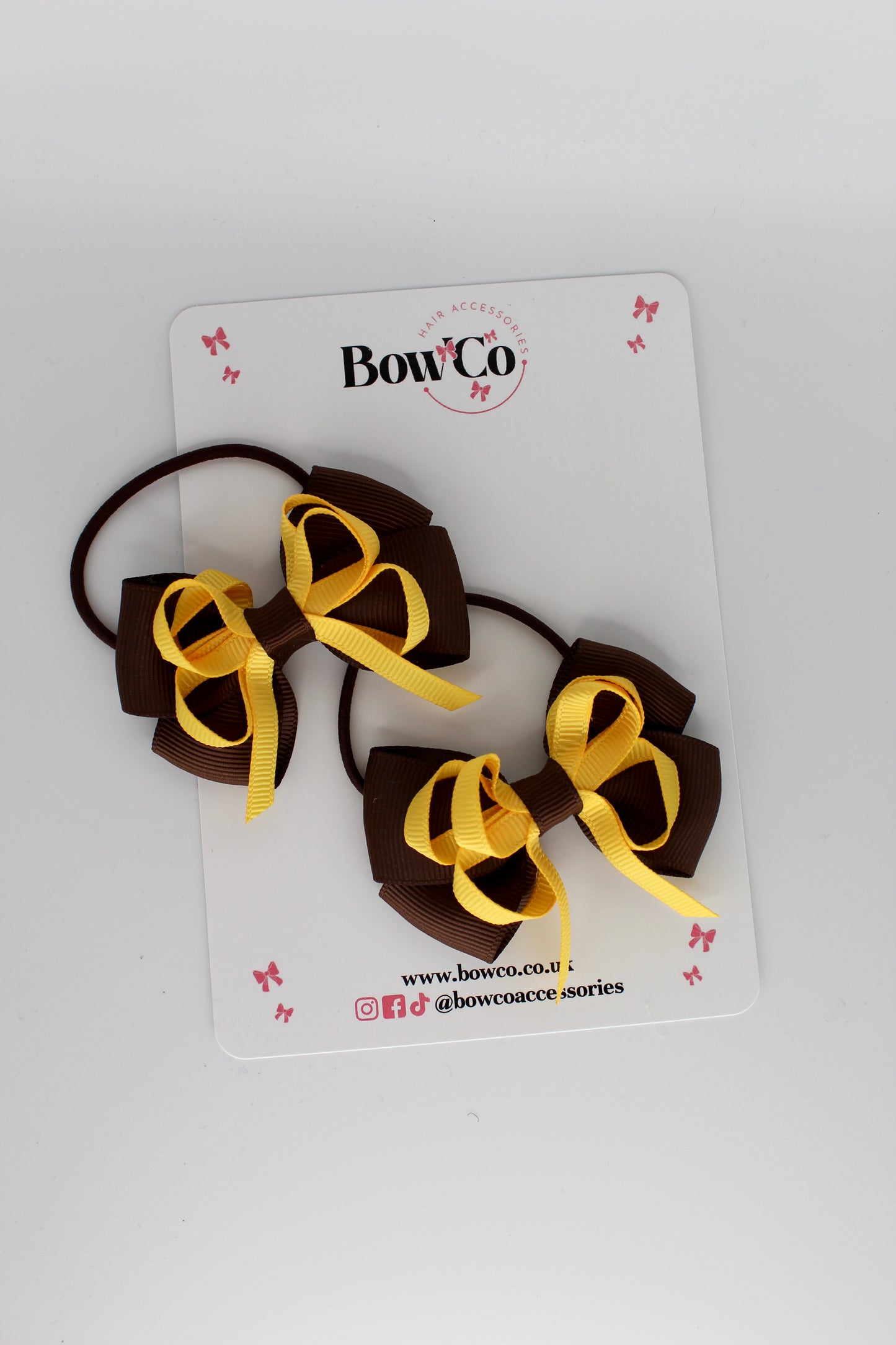 Brown and Yellow Gold - Double Bow Set - Elastic