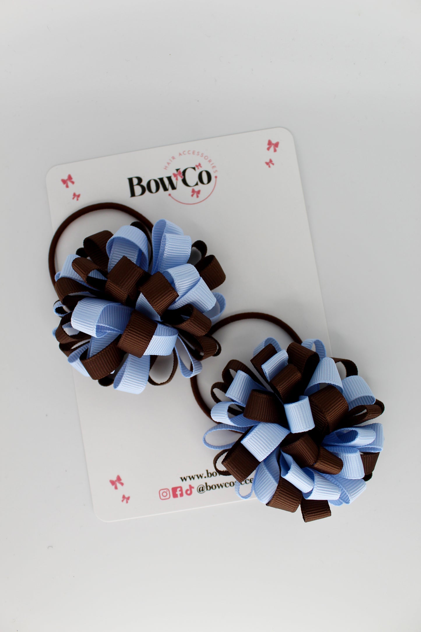 Pom Pom Set - Bluebell and Brown
