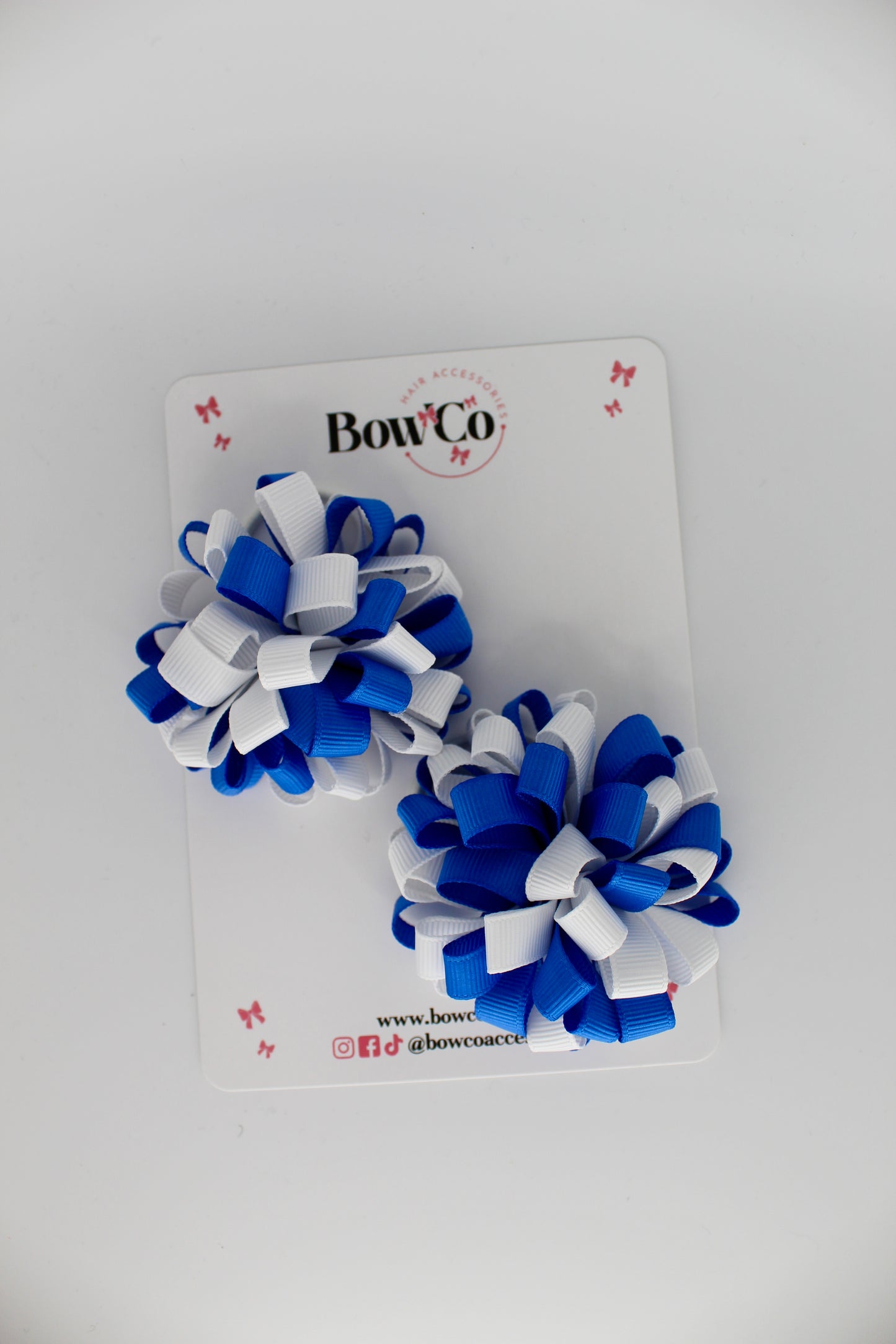 Pom Pom Set - Royal Blue and White
