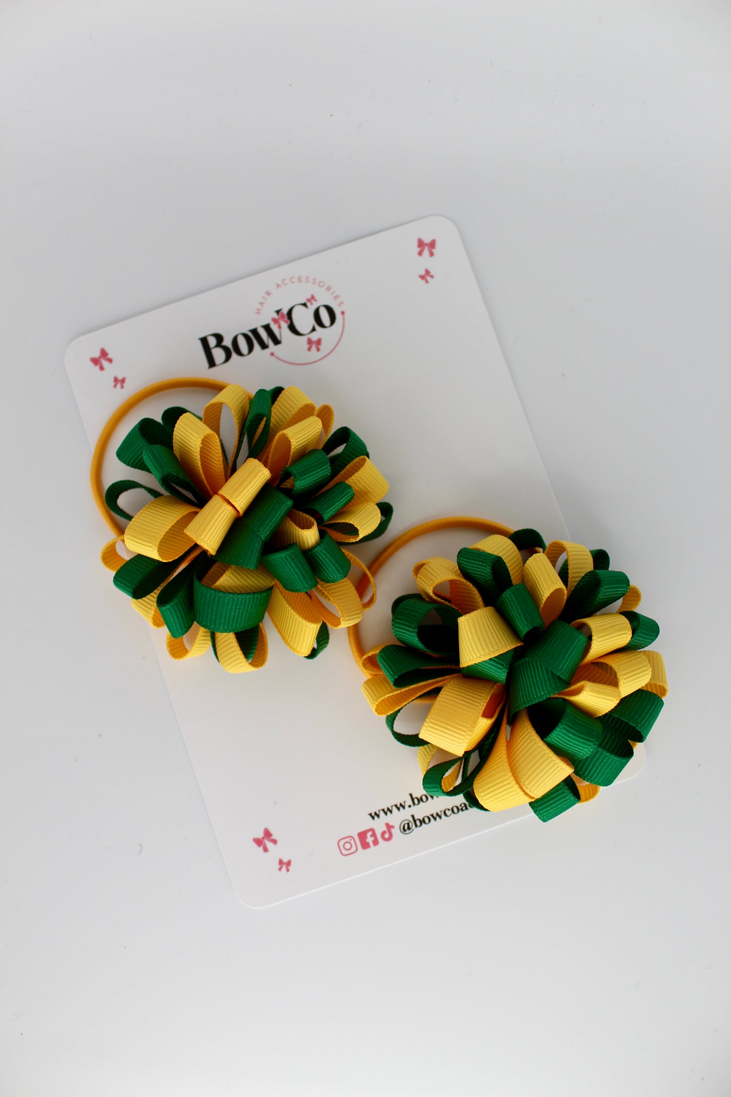 Pom Pom Set - Forest Green and Yellow Gold