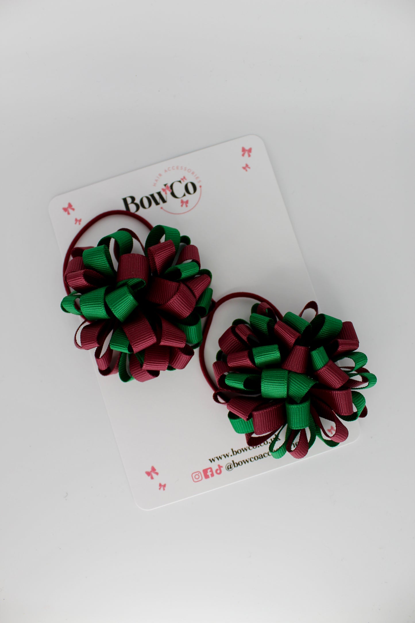 Pom Pom Set - Forest Green and Burgundy