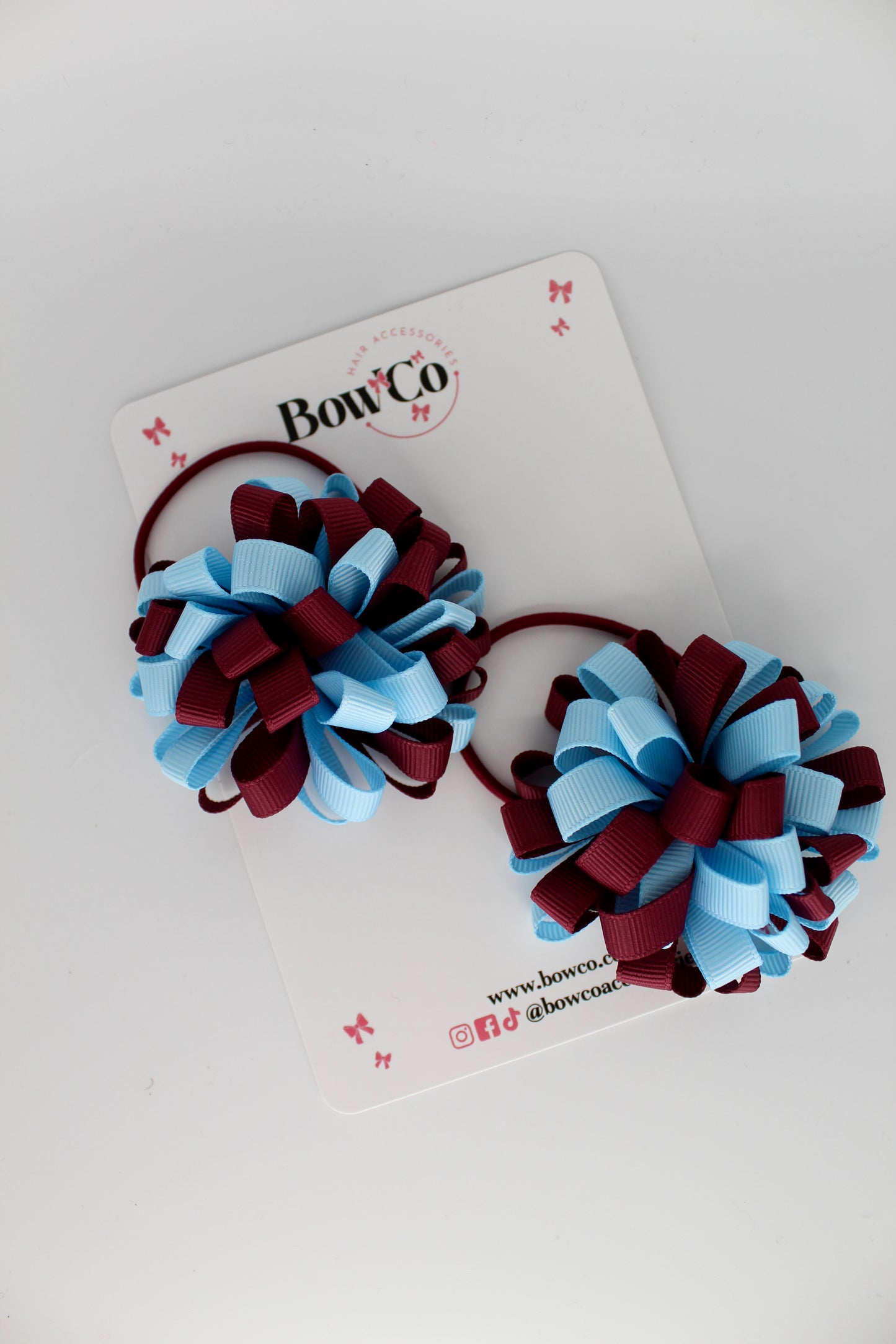 Pom Pom Set - Burgundy and Blue Topaz