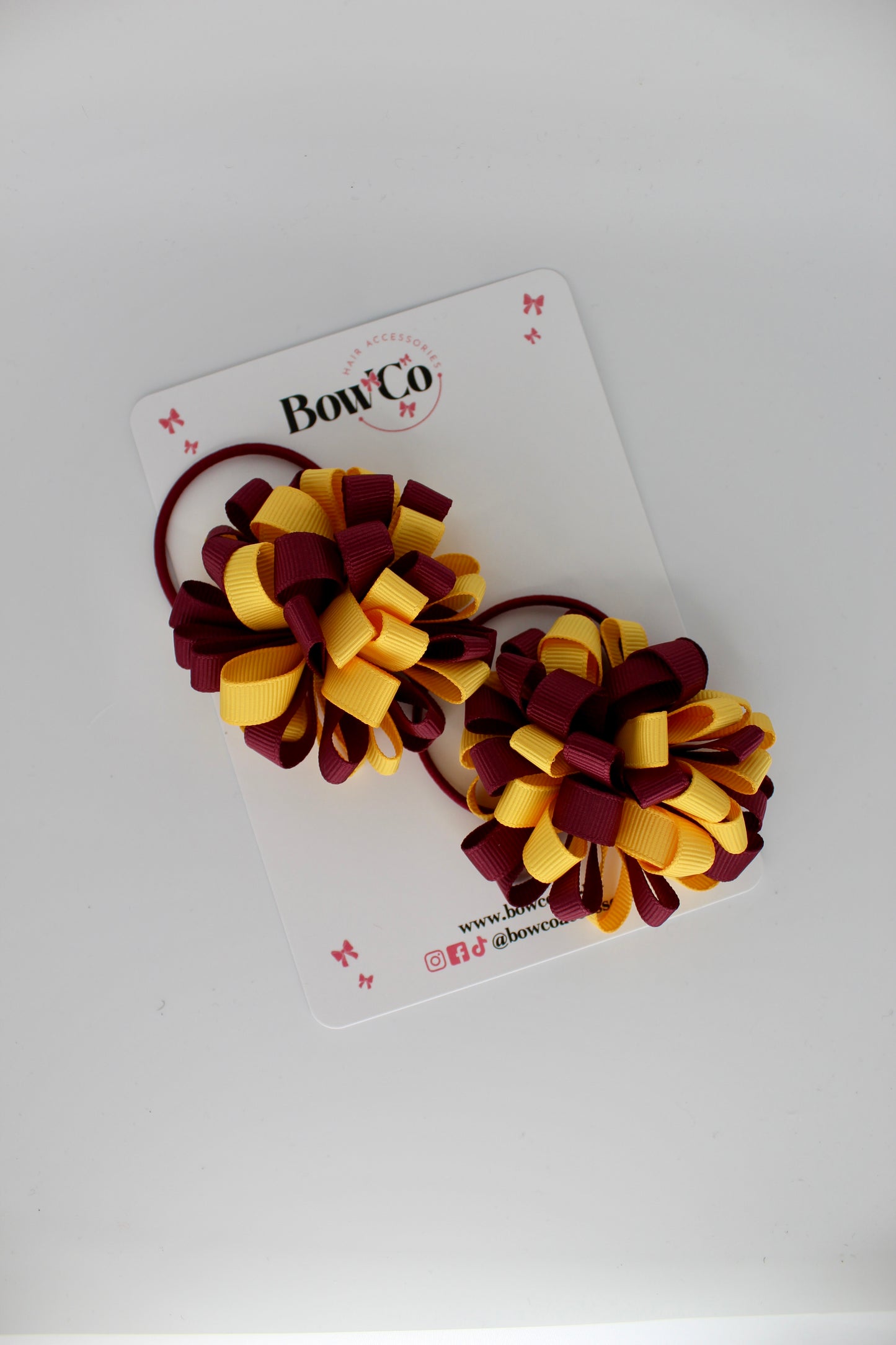 Pom Pom Set - Burgundy and Yellow Gold